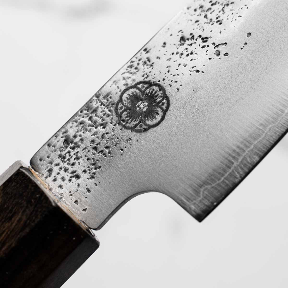 Hajimaru Ginsan Nashiji Kiritsuke Petty 125mm - Bubinga - Image 5