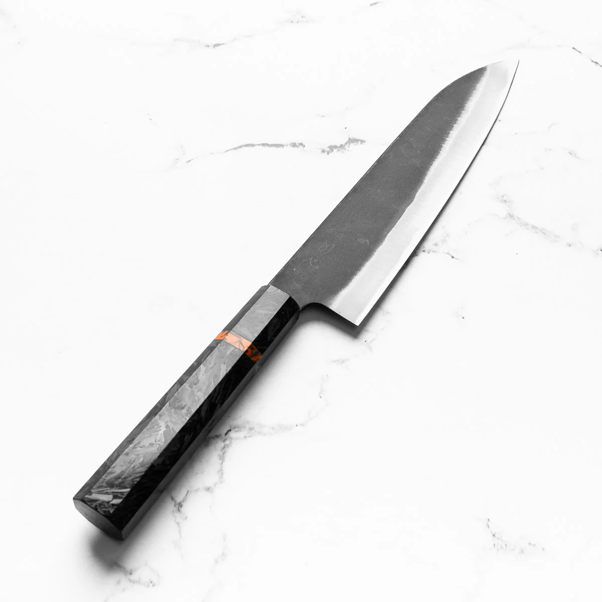 Hatsukokoro Blue 2 Kurouchi Gyuto 210mm - Carbon Fibre - Image 2