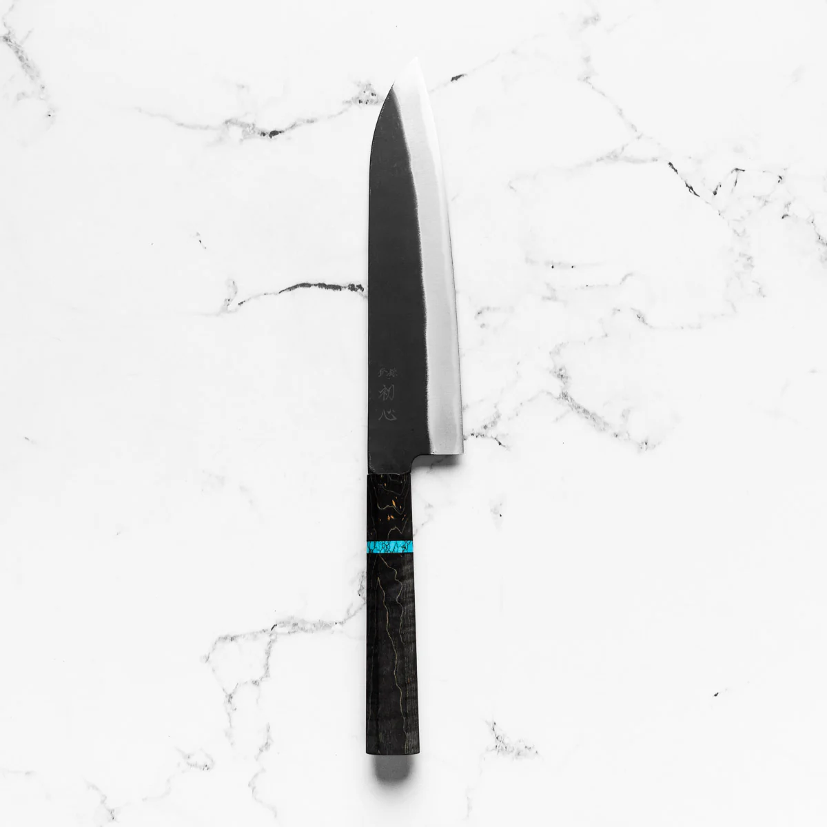 Hatsukokoro Blue 2 Kurouchi Gyuto 210mm - Maple Turquoise - Image 3