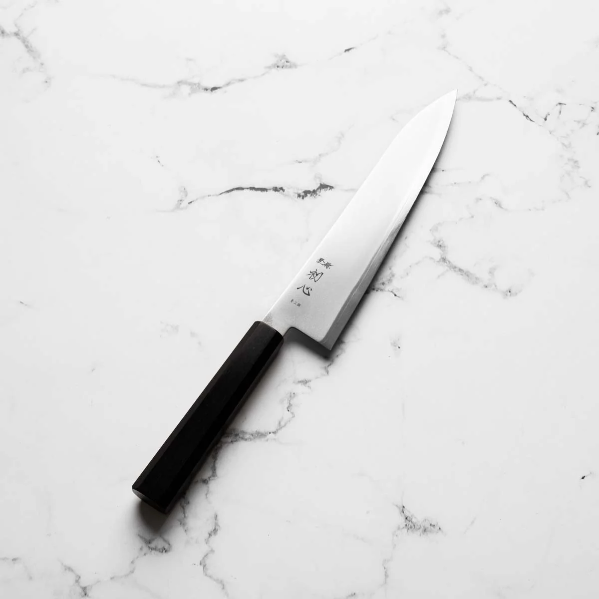 Hatsukokoro Kaijin Blue 2 Stainless Clad Gyuto 210mm - Mono Ebony - Image 2