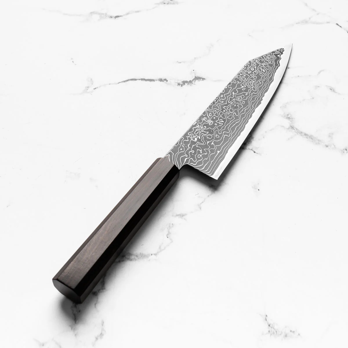 Hatsukokoro Ryuhyo Kurozome SG2 Damascus Bunka 180mm -  Ebony - Image 2