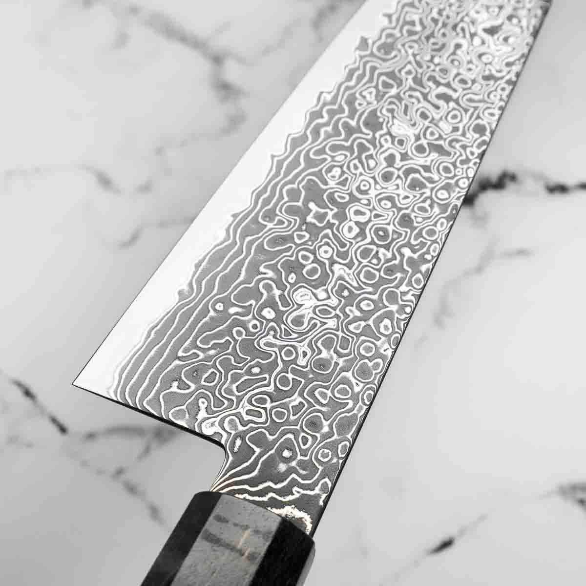 Hatsukokoro Ryuhyo Kurozome SG2 Damascus Bunka 180mm -  Maple Turquoise - Image 5