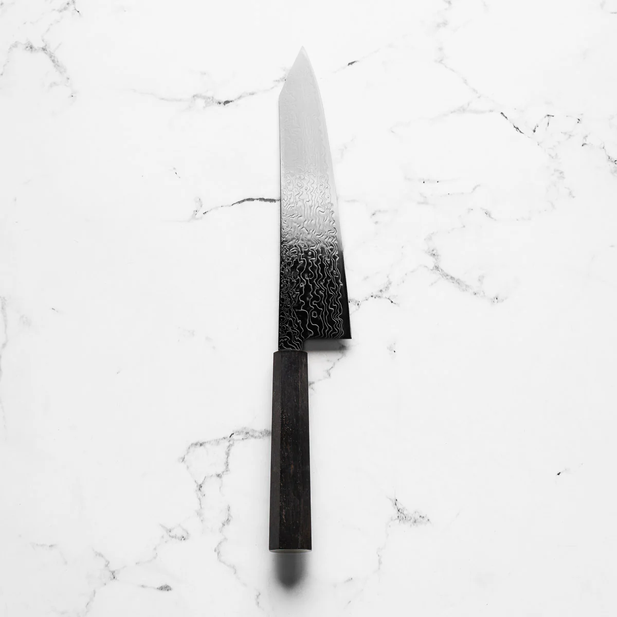 Hatsukokoro Ryuhyo SG2 Damascus Kiritsuke Gyuto 240mm - Mono Ebony - Image 3