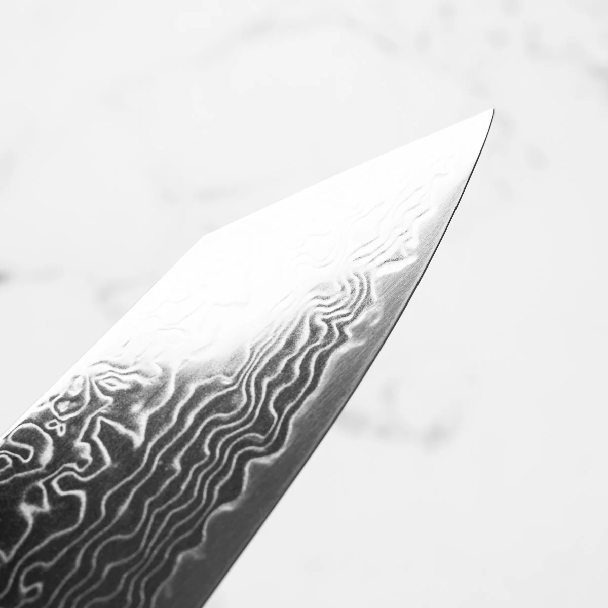 Hatsukokoro Ryuhyo SG2 Damascus Kiritsuke Gyuto 240mm - Mono Ebony - Image 7