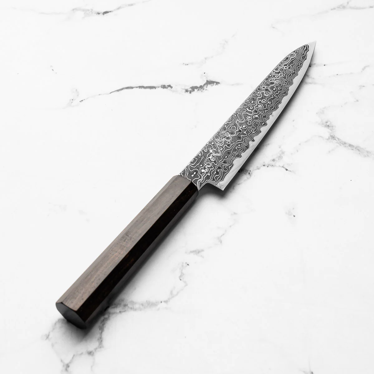 Hatsukokoro Ryuhyo Kurozome SG2 Damascus Petty 150mm - Ebony - Image 2