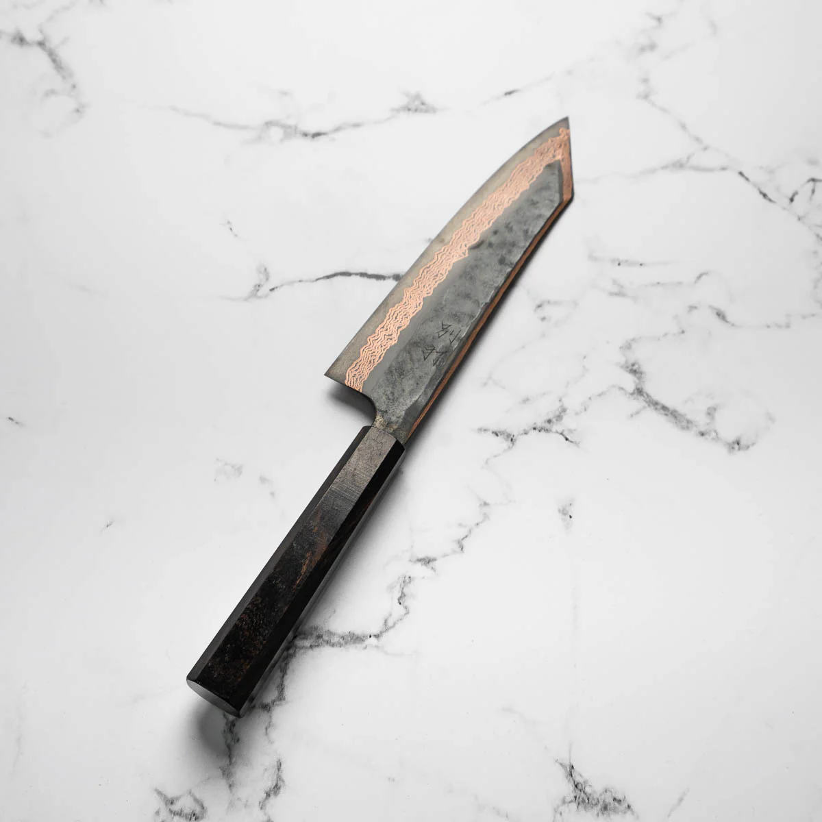 Hatsukokoro Yorokobi SLD Kurouchi Damascus Kiritsuke 210mm - Ebony - Image 2