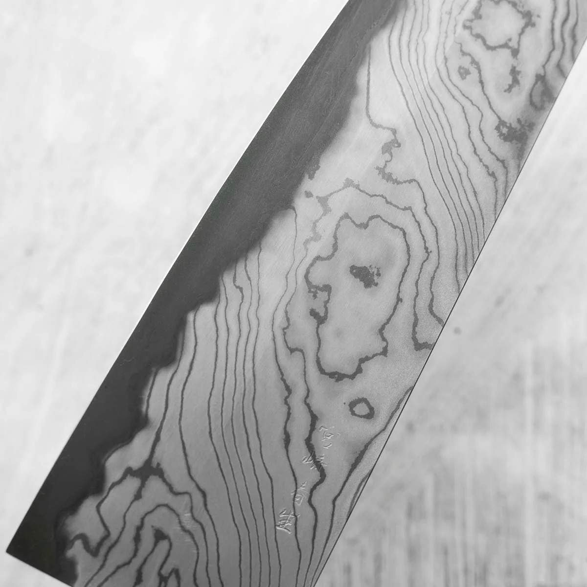 Miyazaki Kajiya Blue 2 Black Damascus Kiritsuke 210mm - Image 10