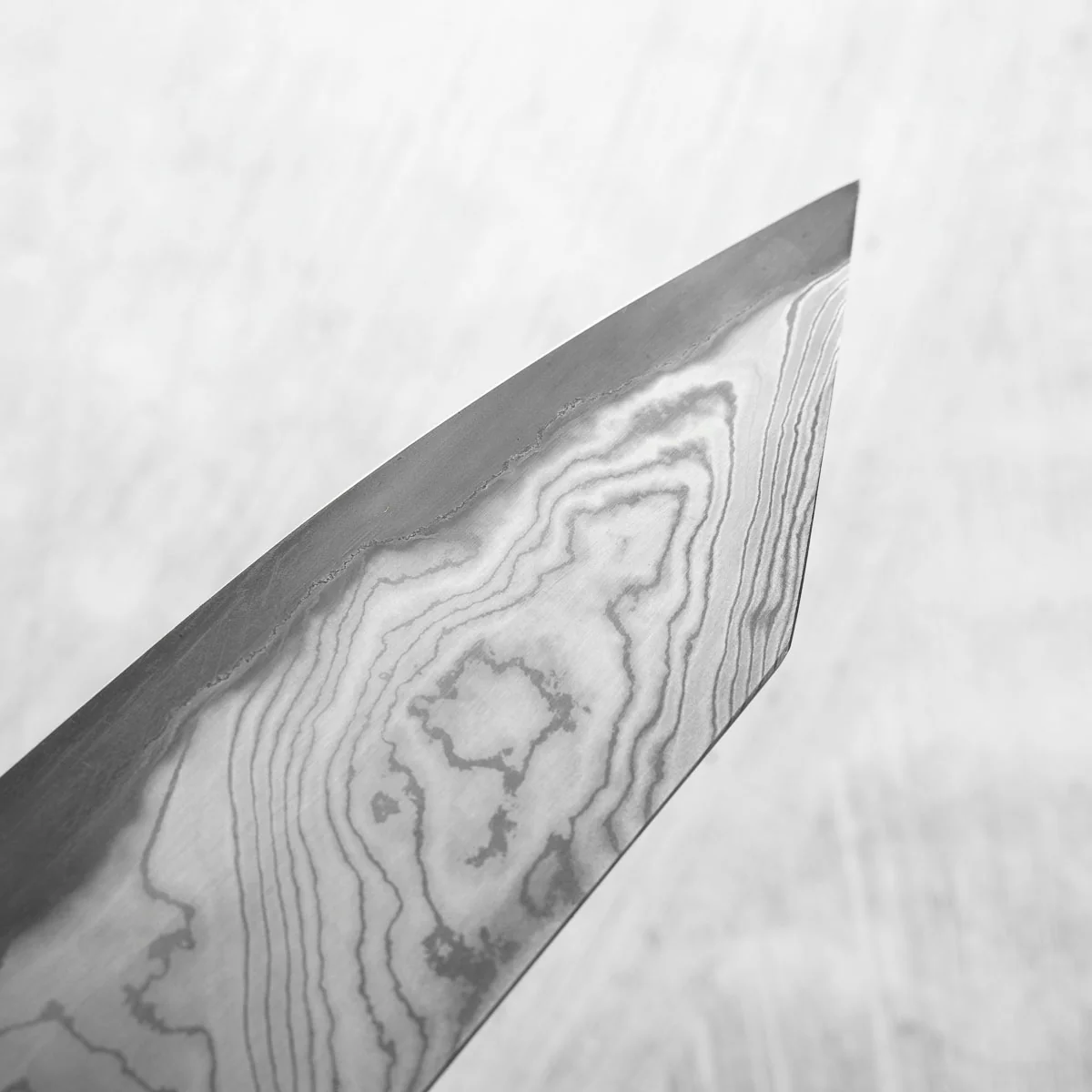 Miyazaki Kajiya Blue 2 Black Damascus Kiritsuke 210mm - Image 6