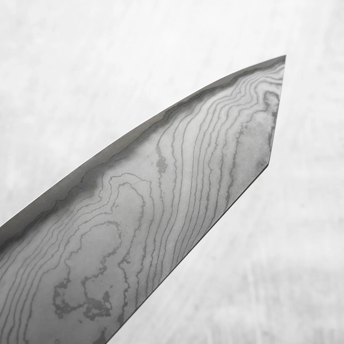 Miyazaki Kajiya Blue 2 Black Damascus Kiritsuke 240mm - Image 6