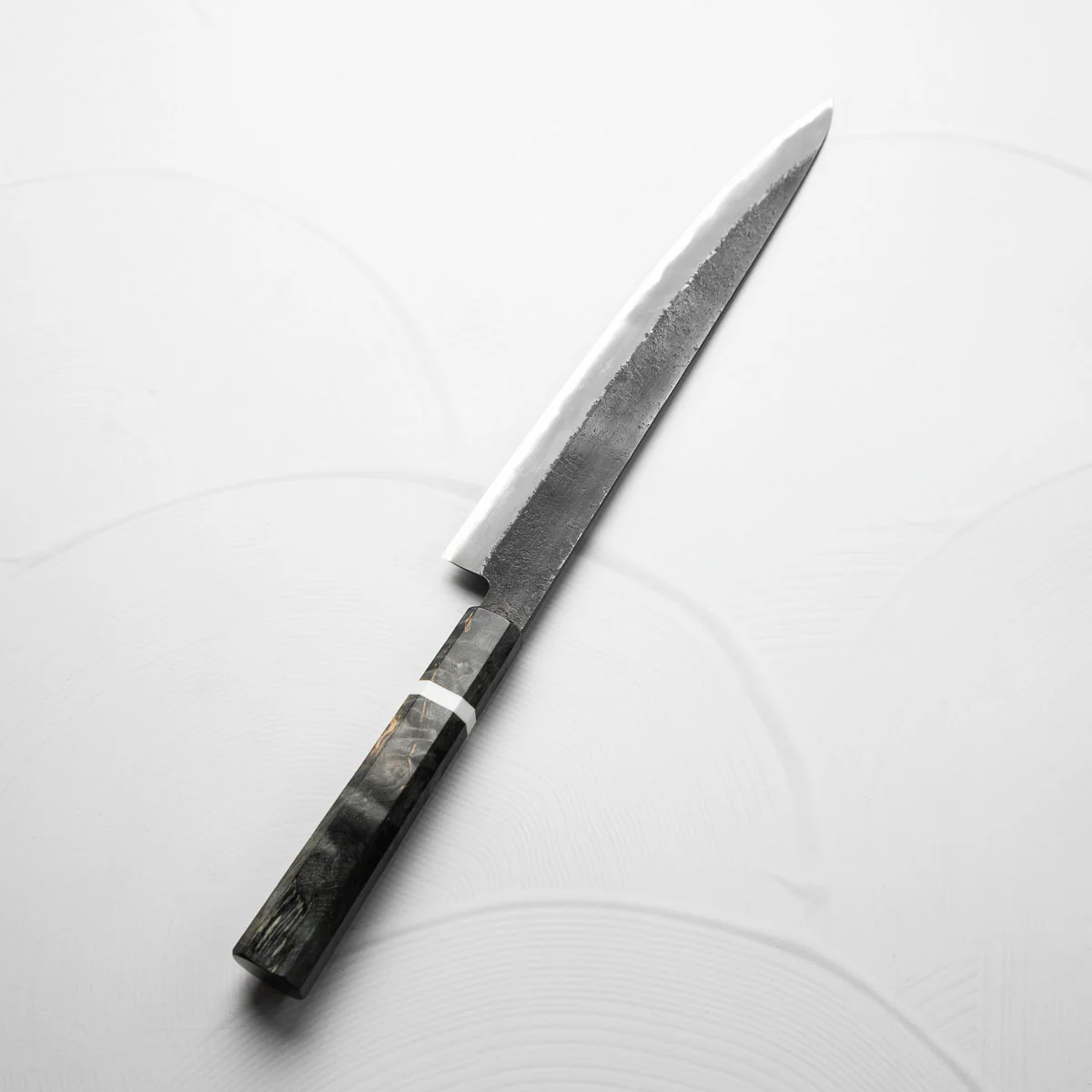Mutsumi Hinoura Ajikataya White 2 SS Clad Sujihiki 270mm - Dark Maple - Image 2