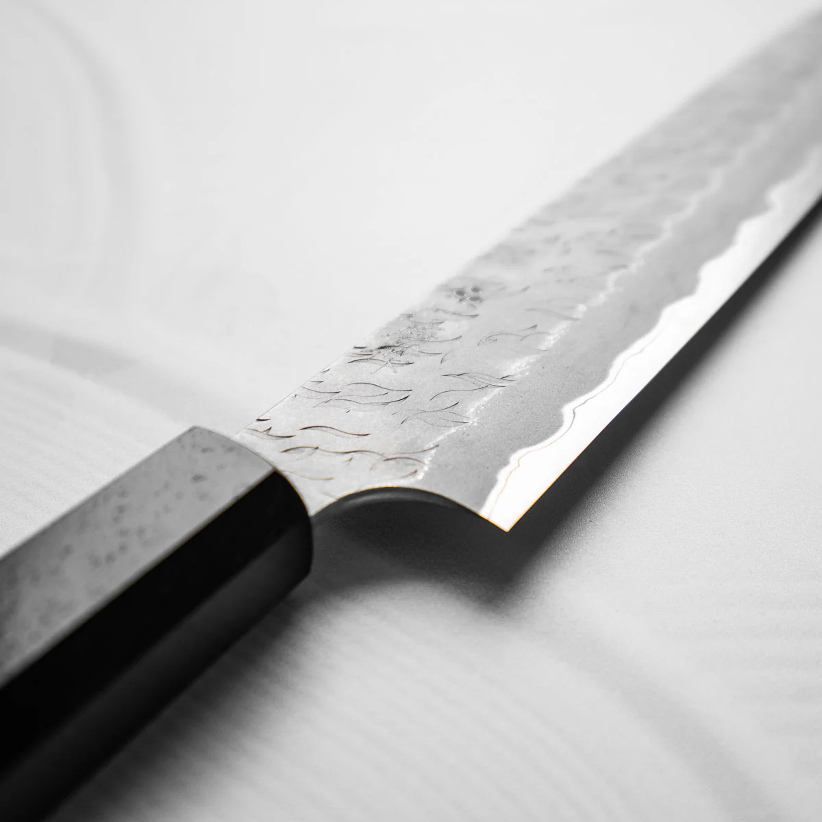 Nigara Hamono Blue Super Tsuchime Sujihiki 240mm - Ebony - Image 3
