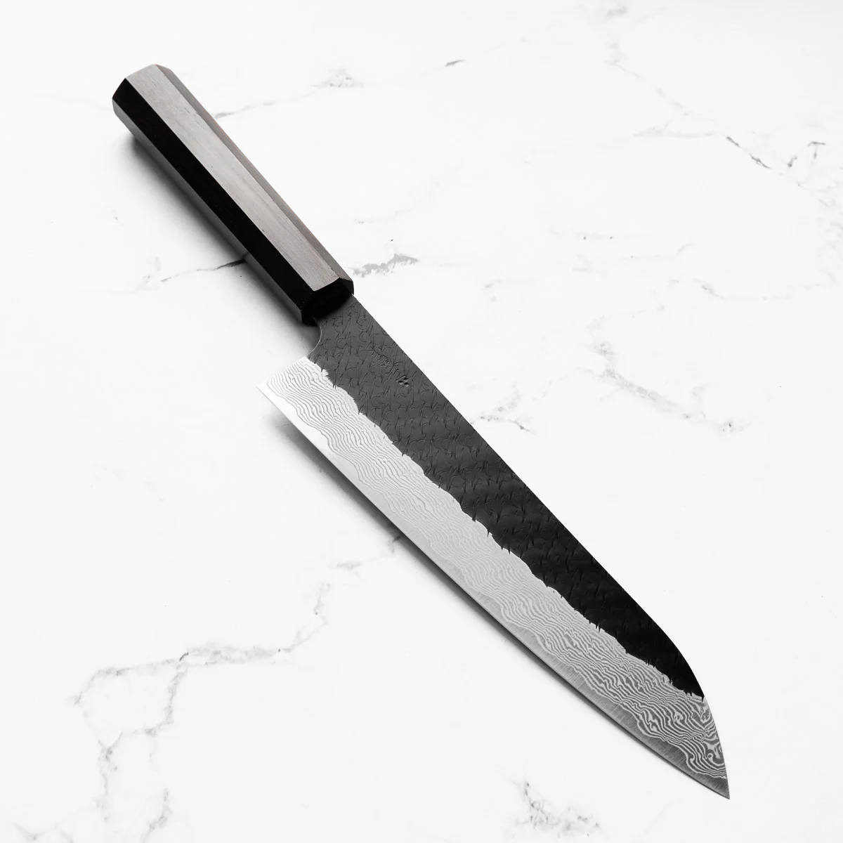 Nigara Hamono SGSTRIX Kurouchi Damascus Gyuto 240mm - Mono Ebony