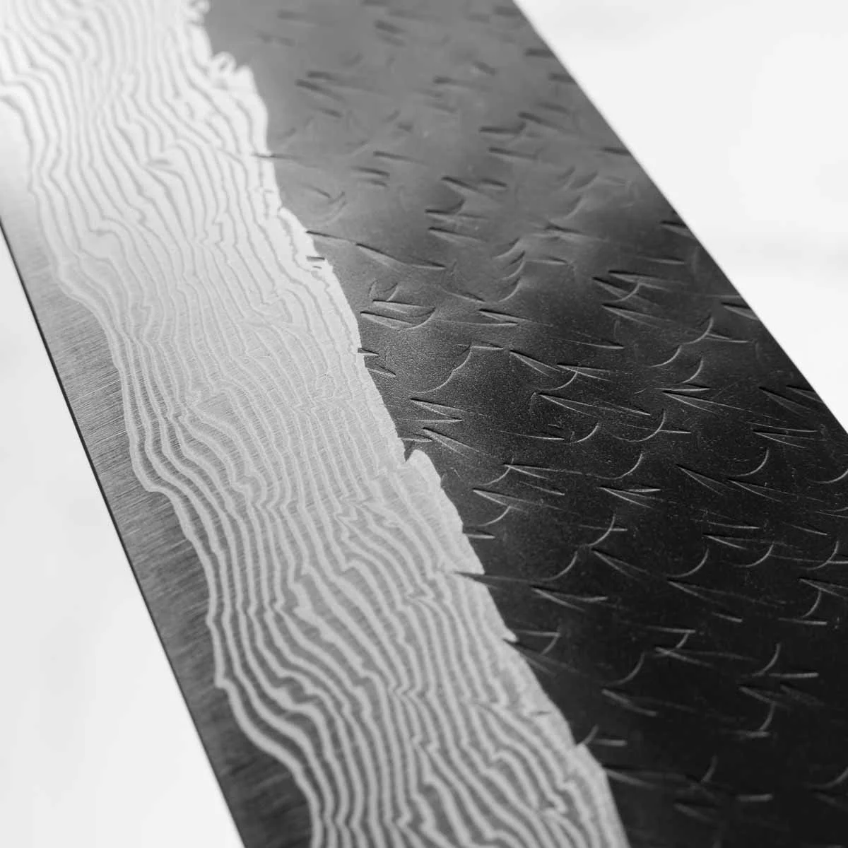 Nigara Hamono SGSTRIX Kurouchi Damascus Gyuto 240mm - Mono Ebony - Image 6