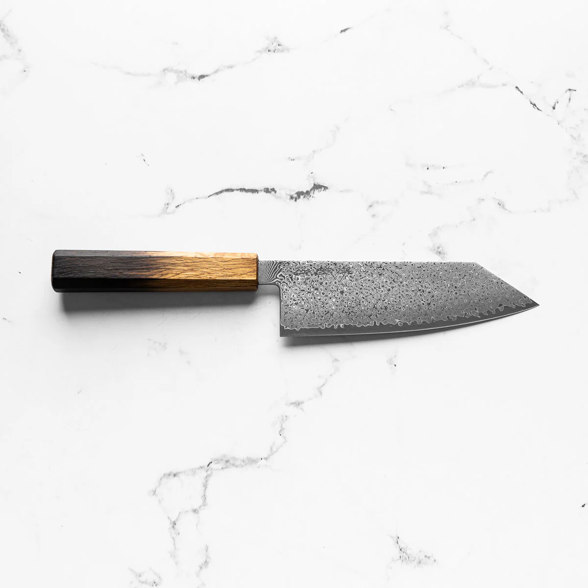 Sakai Kikumori OHS SG2 Damascus Bunka 165mm - Burnt Oak - Image 4