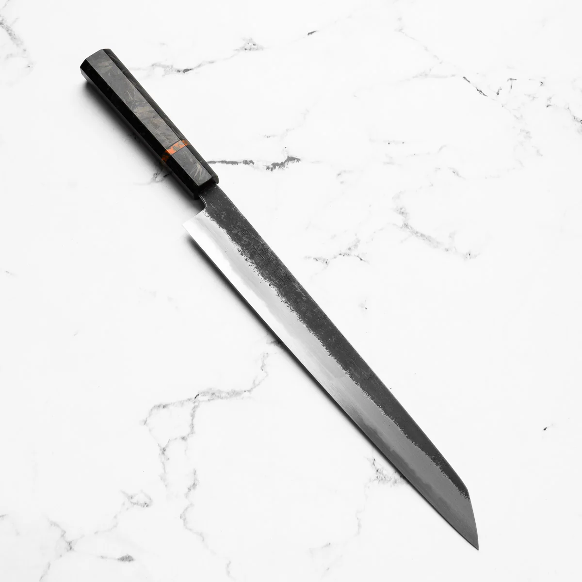Sakai Kikumori White 2 Kurouchi Kiritsuke Sujihiki 300mm - Carbon Fibre