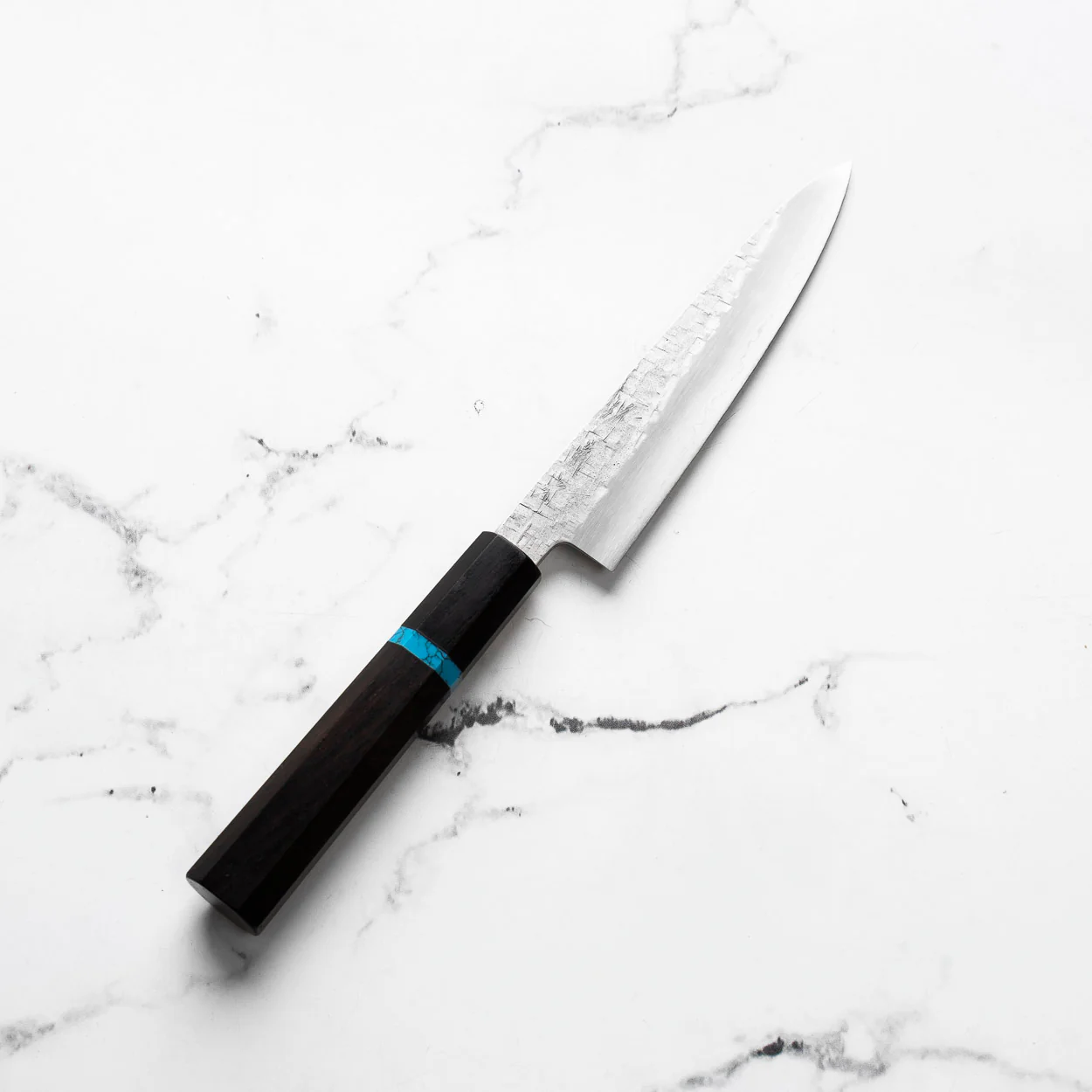 Satoshi Nakagawa Ginsan Tsuchime Petty 150mm - Ebony Turquoise - Image 2