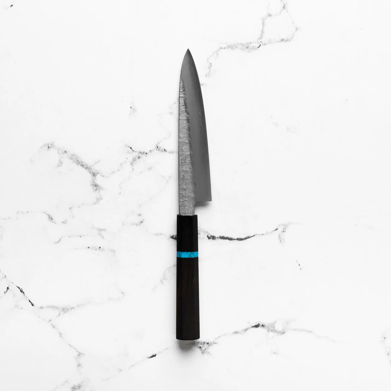 Satoshi Nakagawa Ginsan Tsuchime Petty 150mm - Ebony Turquoise - Image 3