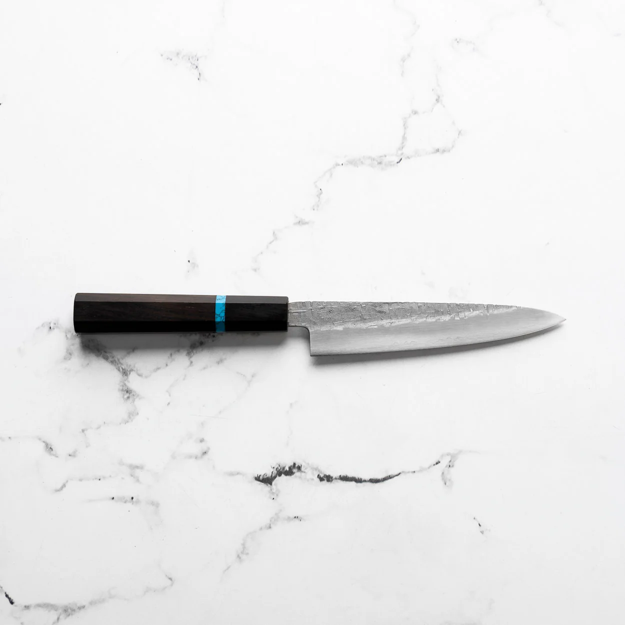 Satoshi Nakagawa Ginsan Tsuchime Petty 150mm - Ebony Turquoise - Image 4