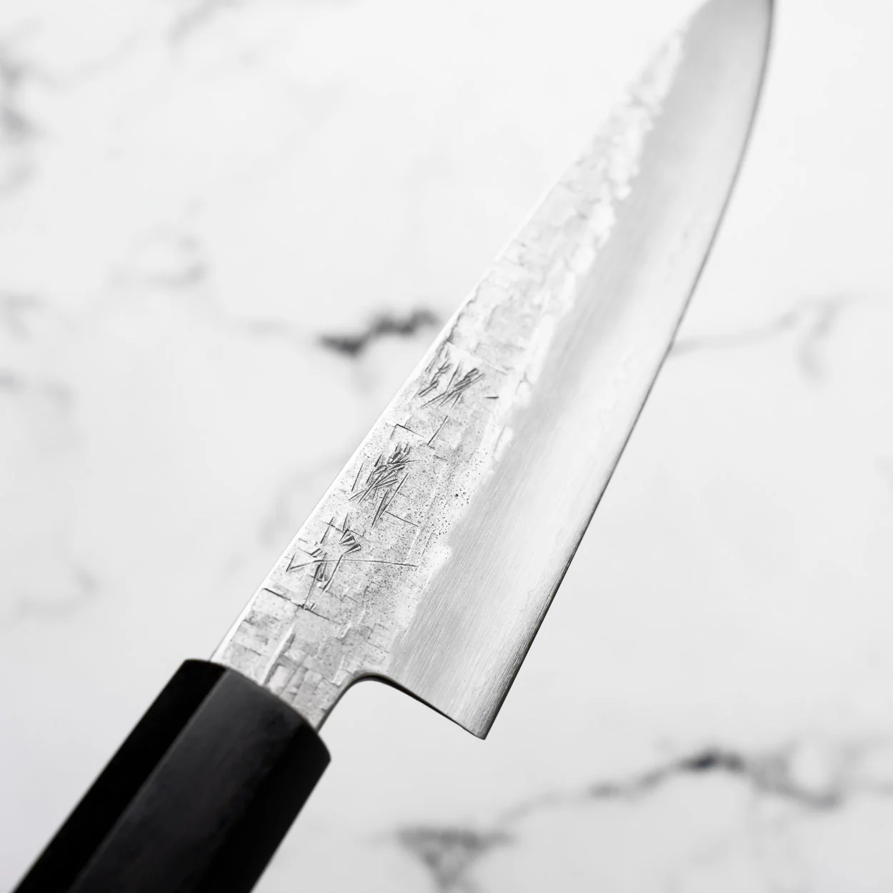 Satoshi Nakagawa Ginsan Tsuchime Petty 150mm - Ebony Turquoise - Image 5