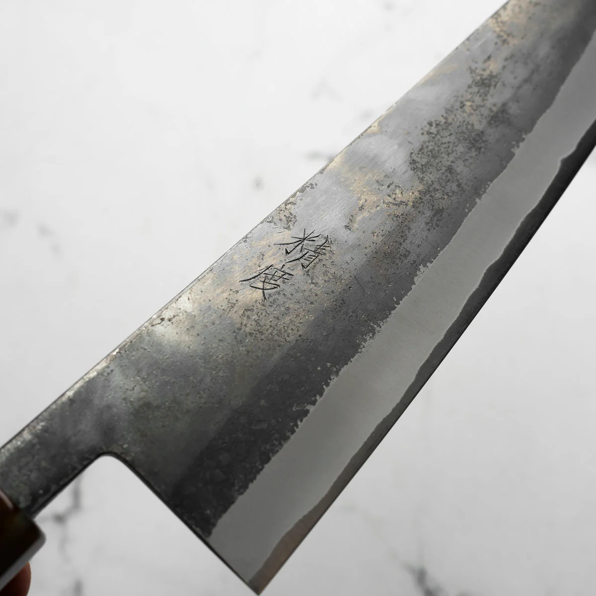 Seido "Kuro" x Tadafusa White 2 Kurouchi Gyuto 210mm - Persimmon - Image 4