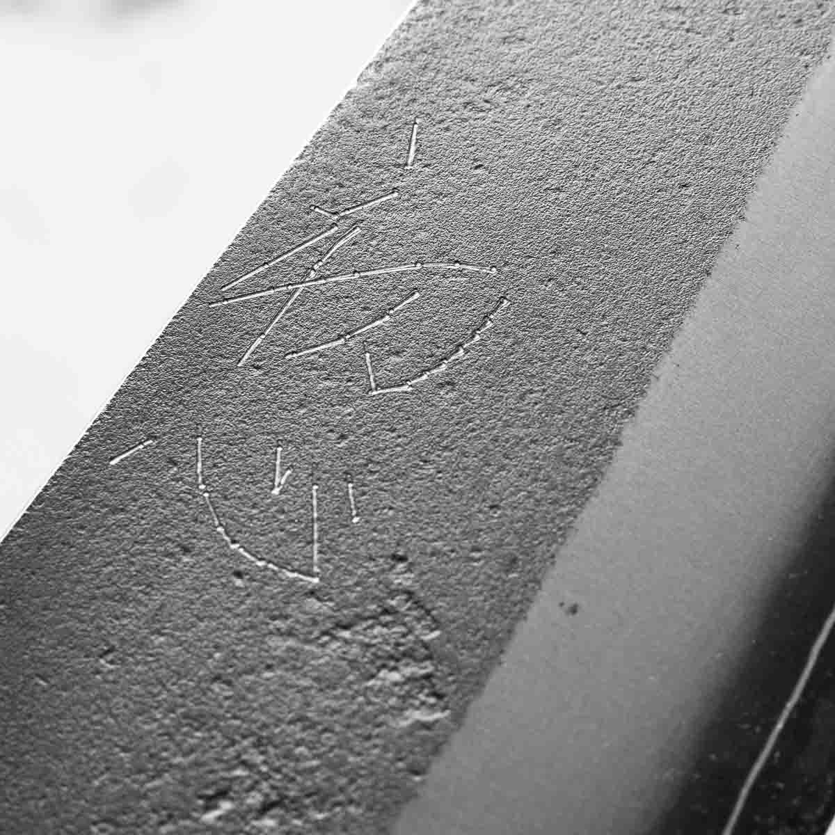 Yoshikane Hamono (Hatsukokoro) SKD Nashiji Gyuto 210mm - Bubinga - Image 5